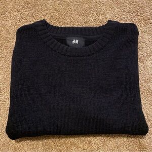 H&M Men's Classic Knit Black Crewneck Sweater